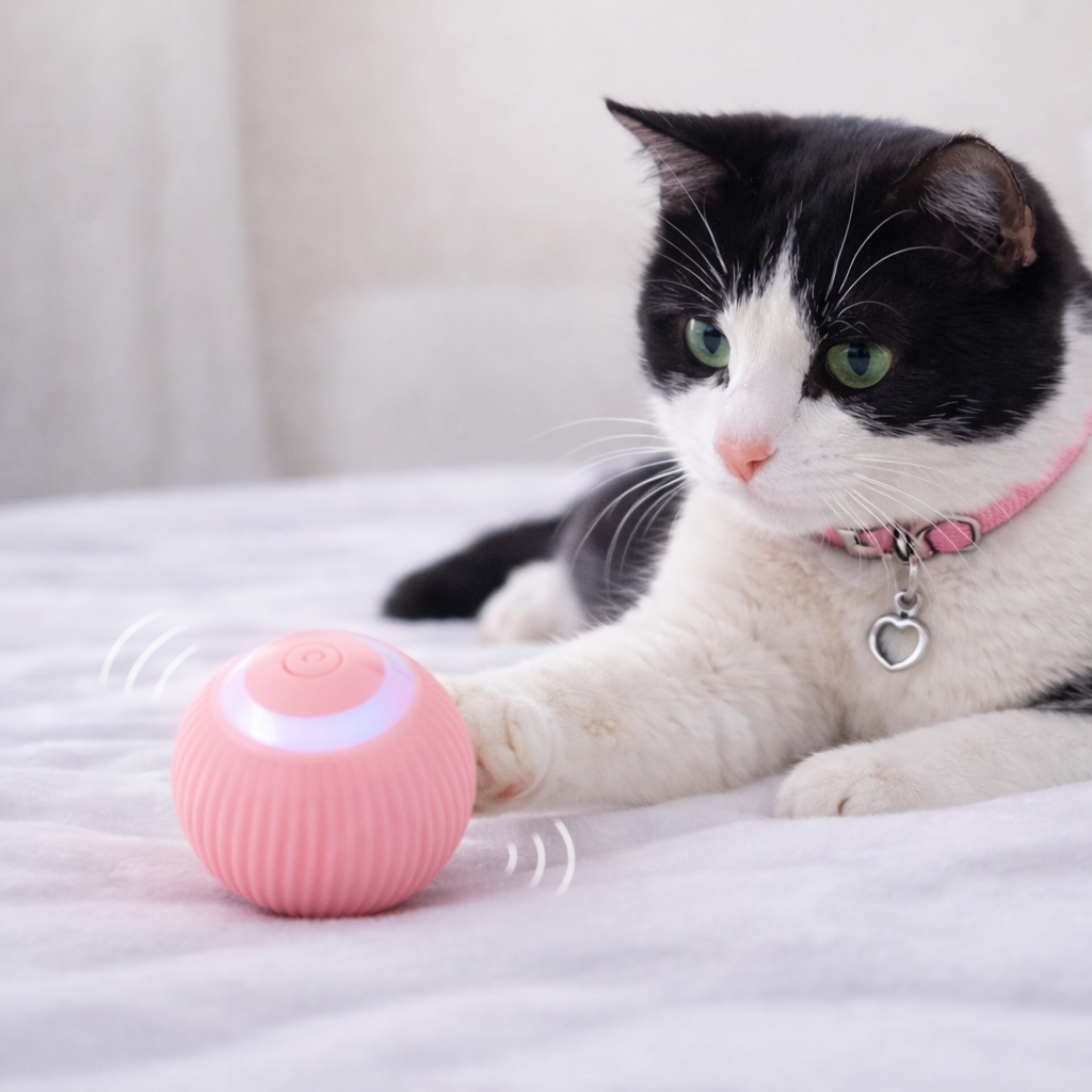 👉 Pelota Inteligente para Gatos 🐱 Juguete Automático que los Mantiene Activos