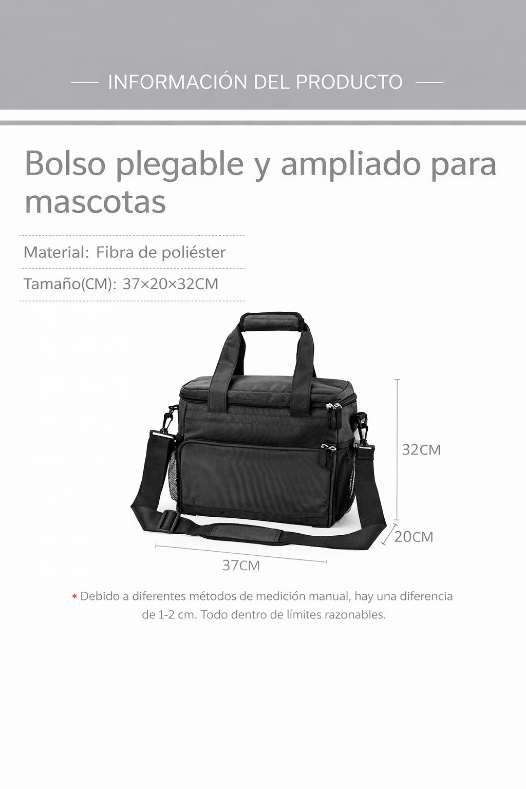 Bolso de Viaje para Mascotas con Comida y Platos – Ideal Paseos y Viajes