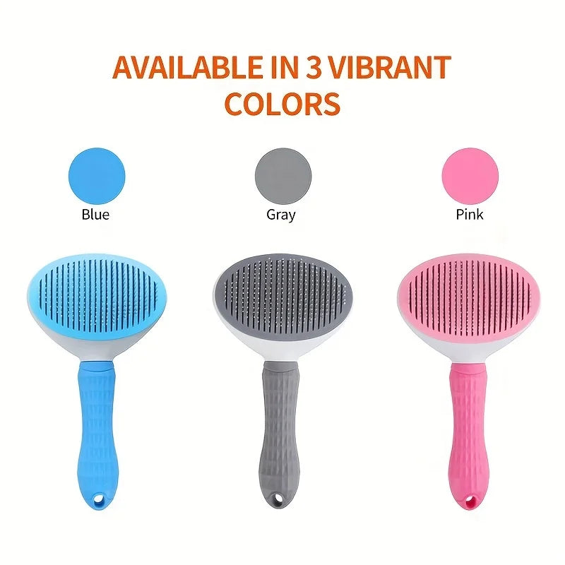 Pet Hair Remover Brush 🐶 | One-Click Self Cleaning Grooming Tool for Dogs & Cats